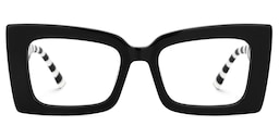 Mitia Rectangle Black Glasses0