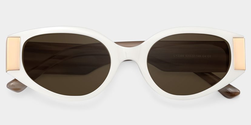 Havana white Frame Polarized Sunglasses with cat-eye Style  display picture 1