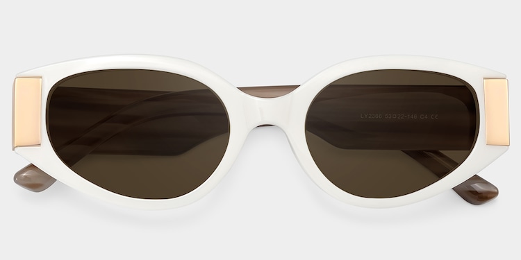 Havana Cat eye White Polarized Sunglasses