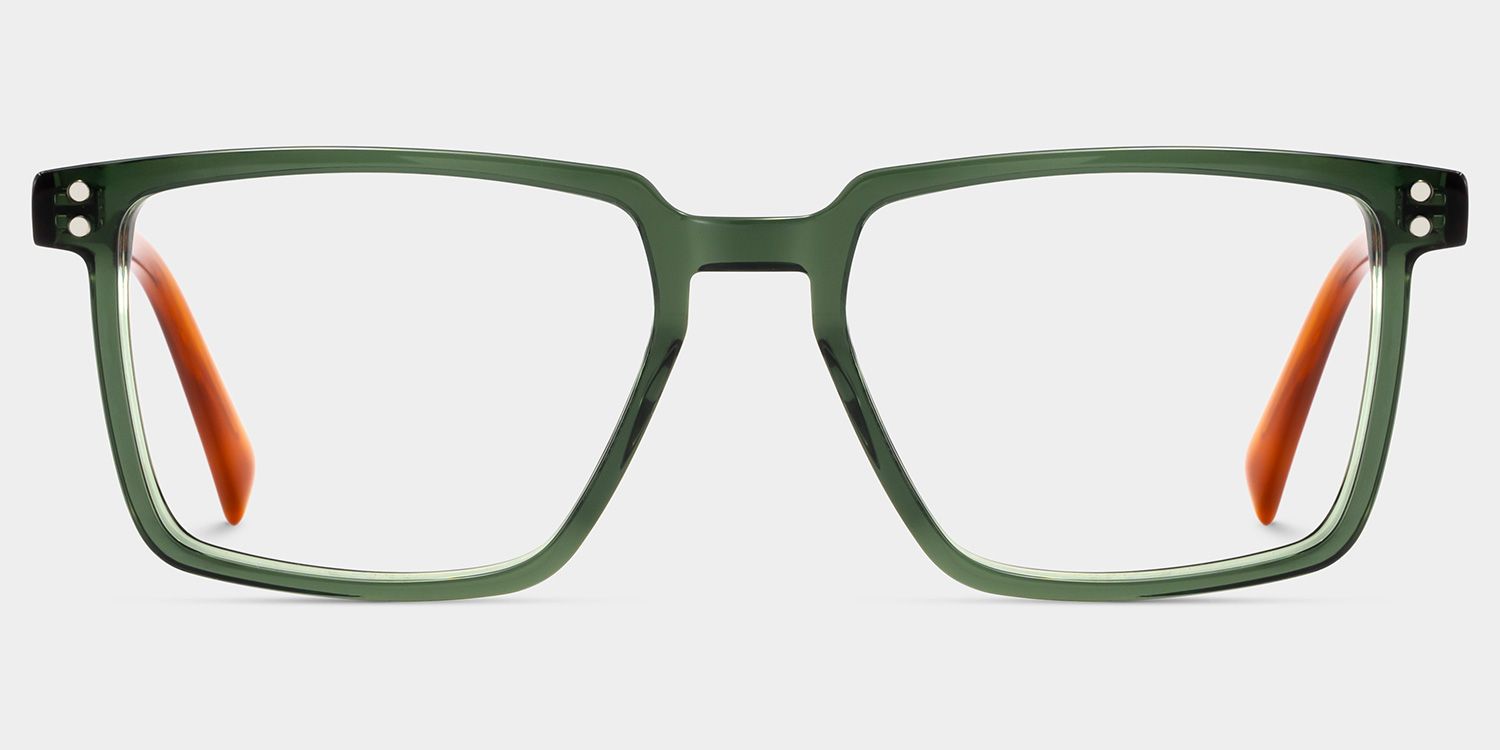 Griffin Green Brown Frame Glasses with Rectangle Frame Online | ZEELOOL1