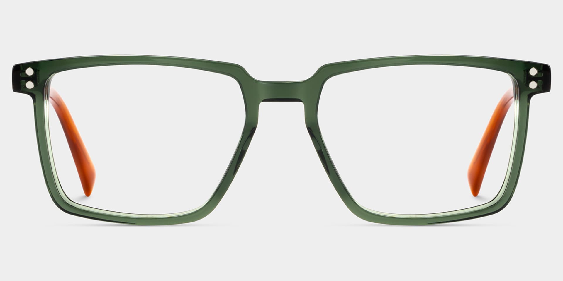 Griffin Green Brown Frame Glasses with Rectangle Frame Online | ZEELOOL1