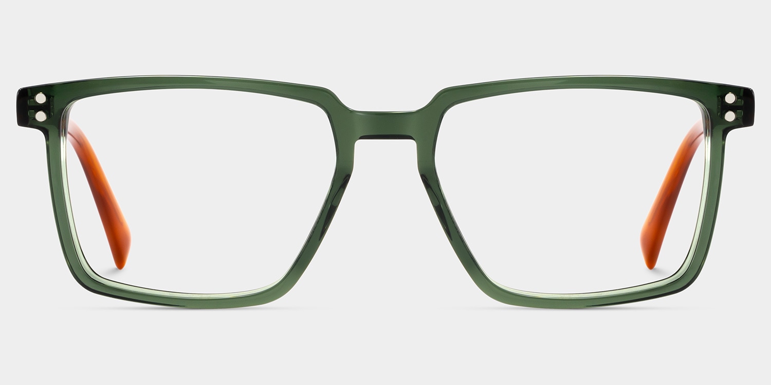 Griffin Rectangle Green Brown Glasses
