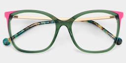 Nico Square Green Pink Glasses2