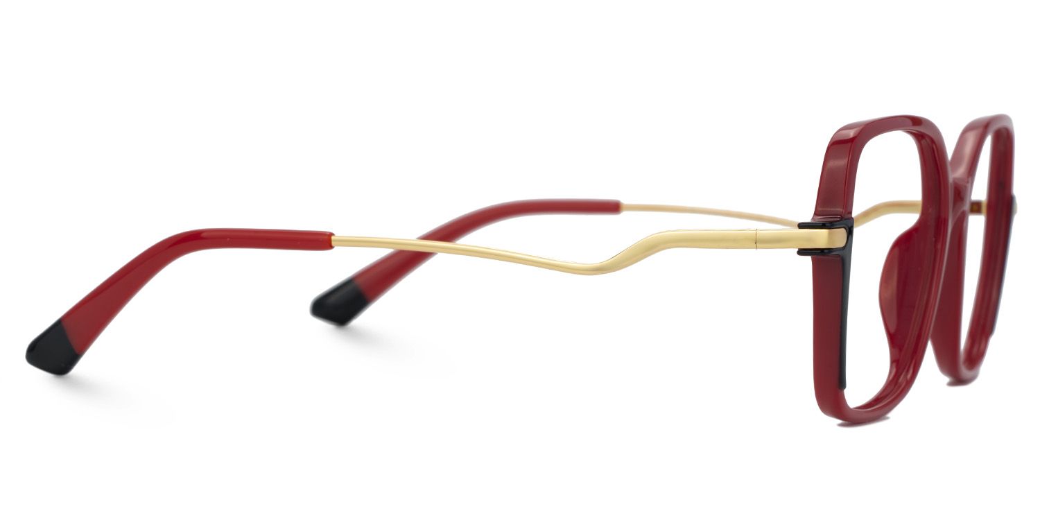 Rendon Thin Clear Red Glasses in Square Design | Zeelool2