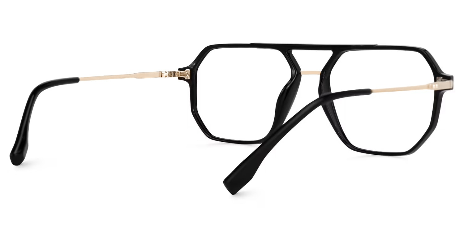 Lizbeth Aviator Black Glasses3