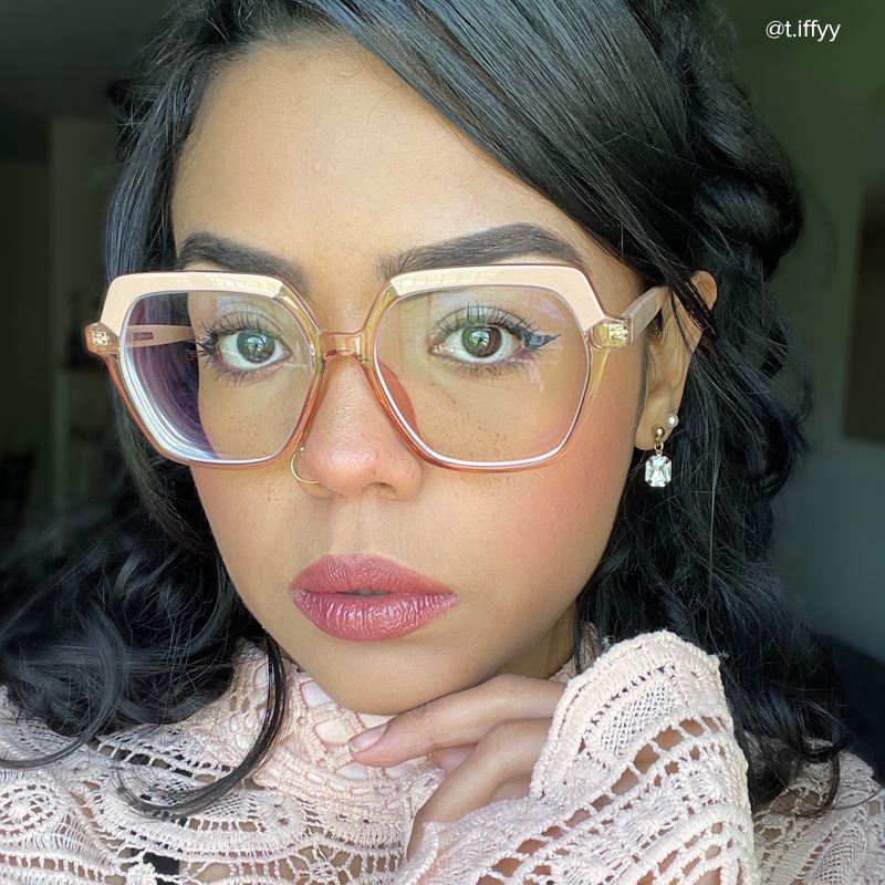 Norah Geometric Champagne EyeGlasses and Glasses Frames5