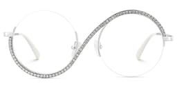 Jaila Round Silver Glasses0