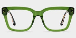 Zinnia Rectangle Green Glasses4