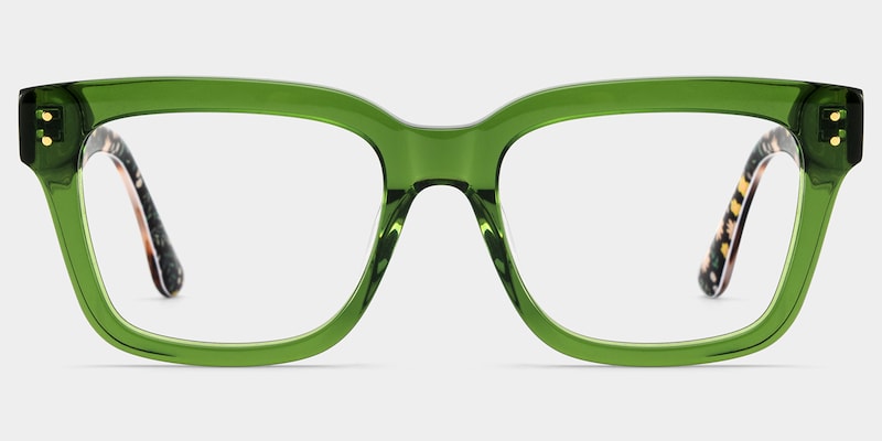 Zinnia Rectangle Green Glasses good-img