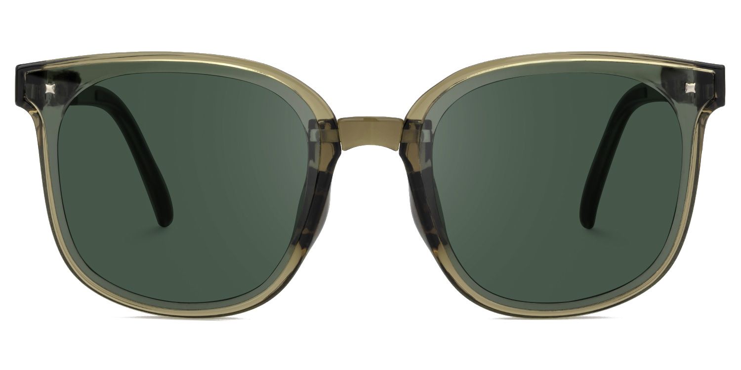 Sulaika Green Square Polarized Sunglasses for Driving | ZEELOOL0