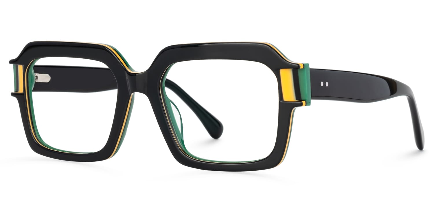 Suarez Square Men's Black Eyeglass Frames | Zeelool1