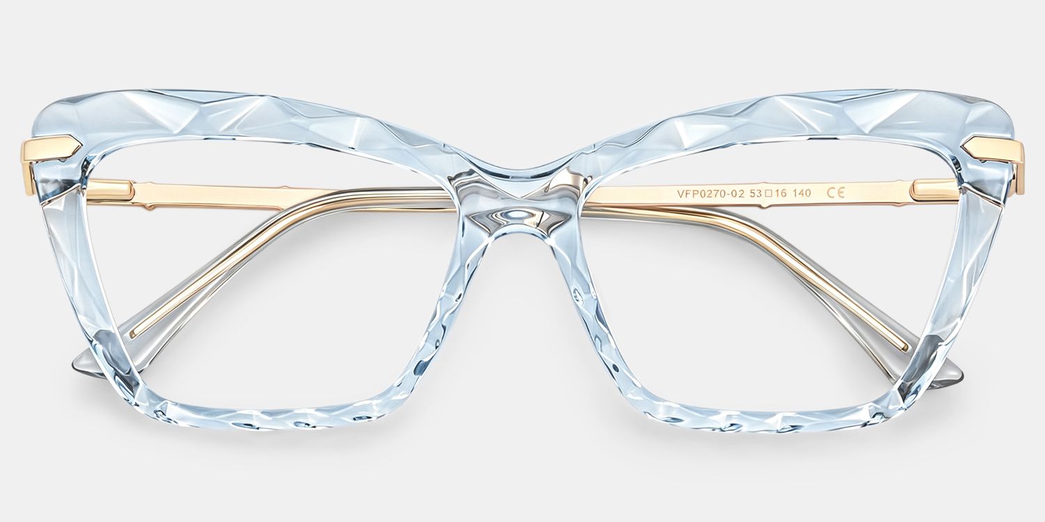 Juliet Cateye Light Blue Eyeglasses and Translucent Frame1