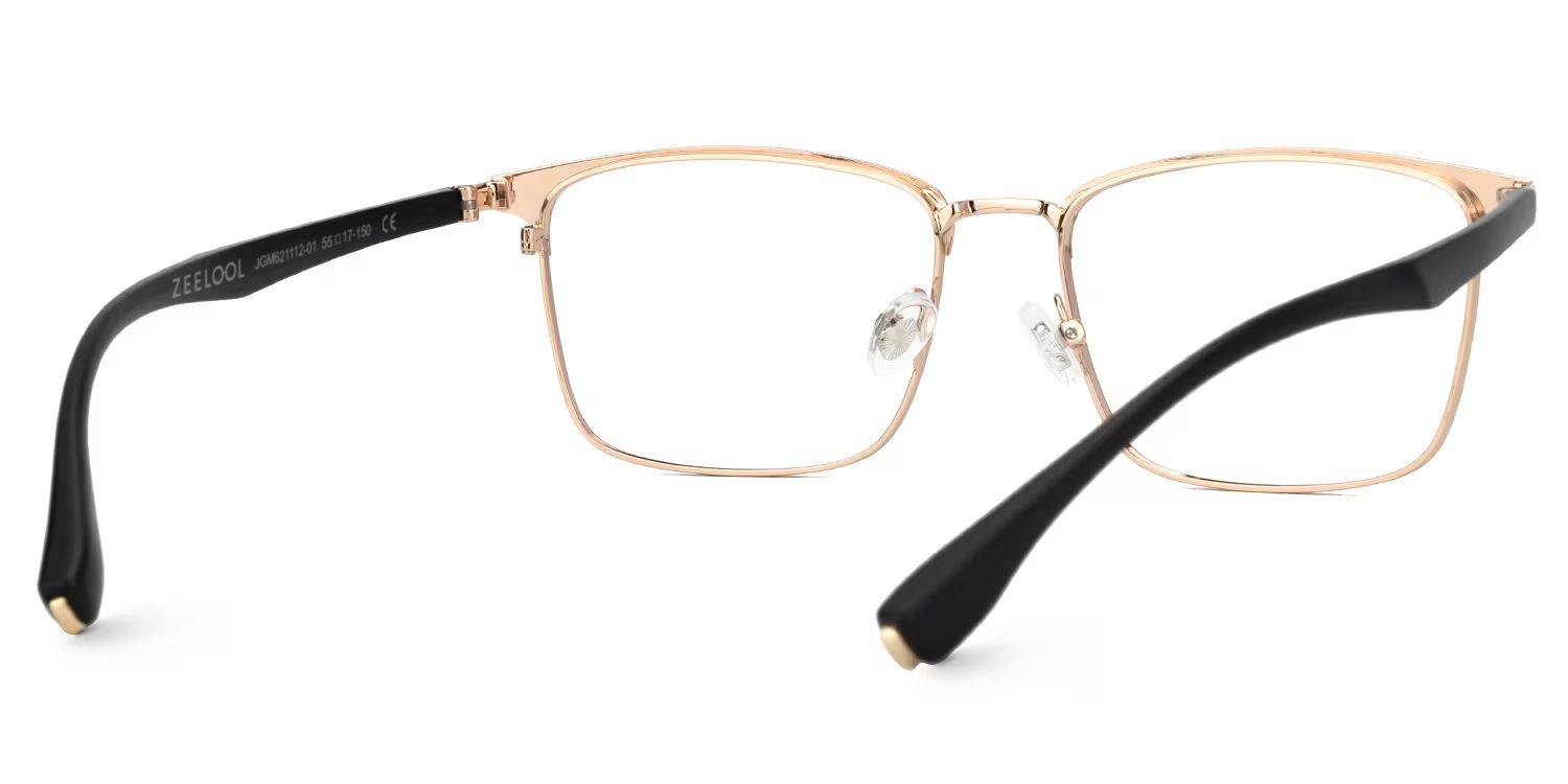 Eaddy Gold Eyeglasses with Rectangle Shape | Zeelool Optical3