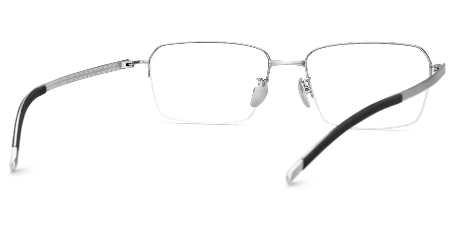 Men's Rectangular Glasses Frames In Semi-Frame