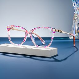 Suzy Rectangle Pink Glasses0