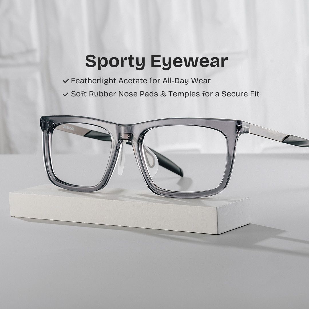 Ease Gray Frame Glasses with Rectangle Frame Online | ZEELOOL2