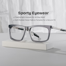 Ease Rectangle Gray Glasses2
