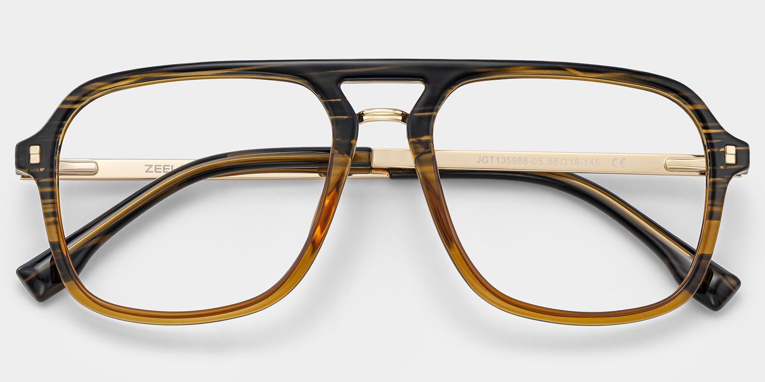 Kilworth Aviator Brown TR90 Frame Glasses | ZEELOOL