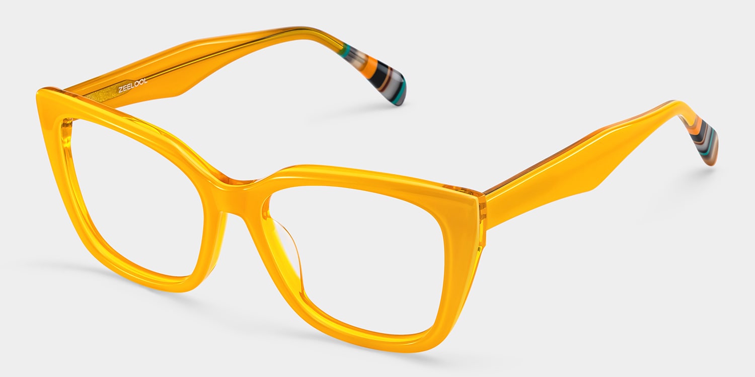Julius Yellow Frame Glasses with Butterfly Frame Online