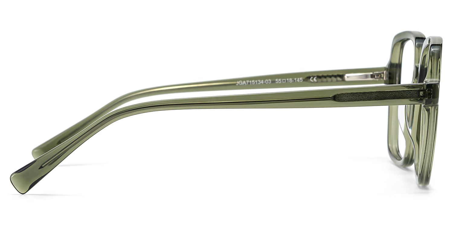 Square Green Eyeglasses- Ember Acetate Frame Glasses4