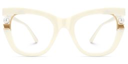 Pearl Cateye White Glasses1
