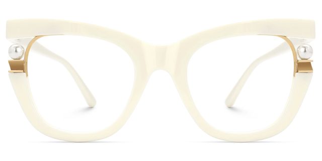 Pearl Cateye White Glasses