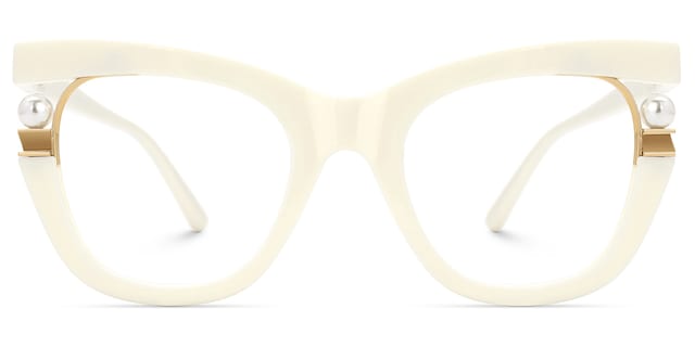 Pearl Cateye White Glasses