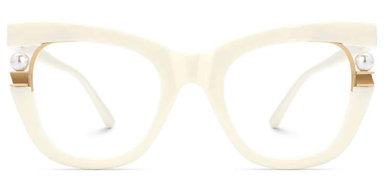 Pearl Cateye White Glasses