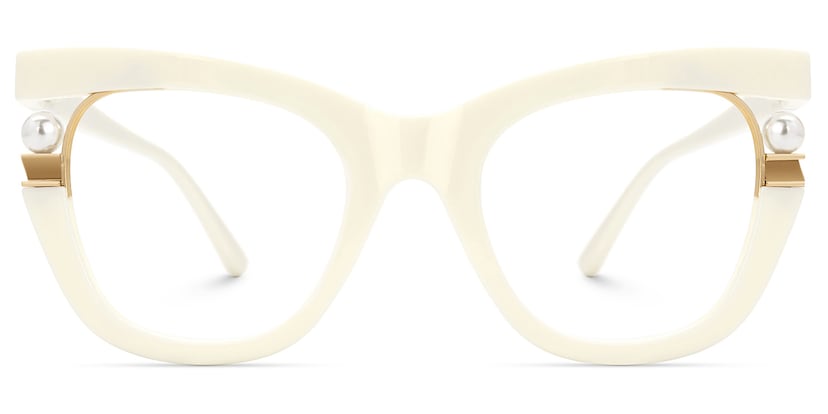 Pearl Cateye White Glasses