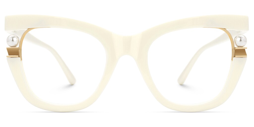 Pearl Cateye White Glasses