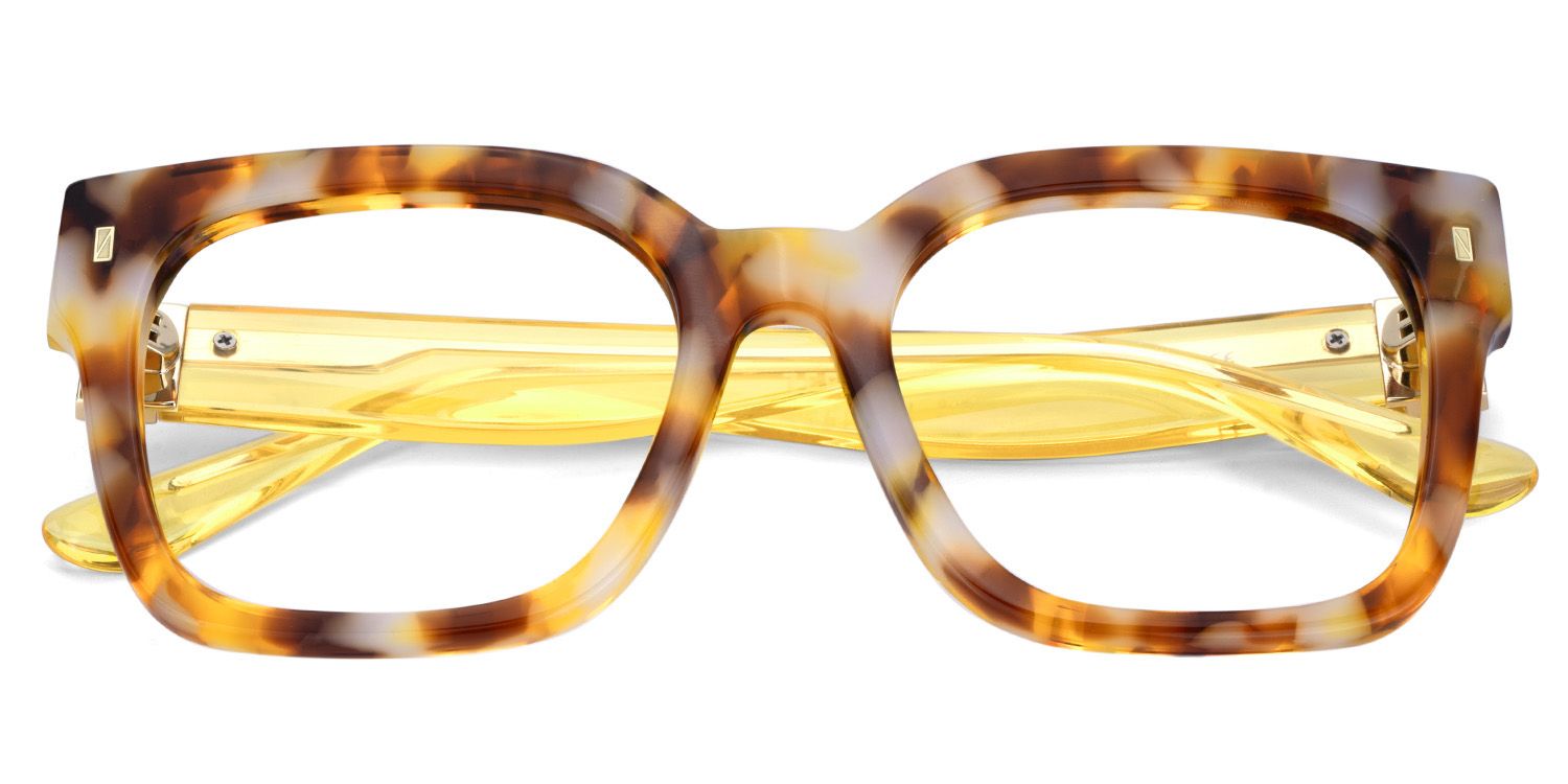 Designer Scicluna Glasses in Full-frame With Transparent Yellow Temples2