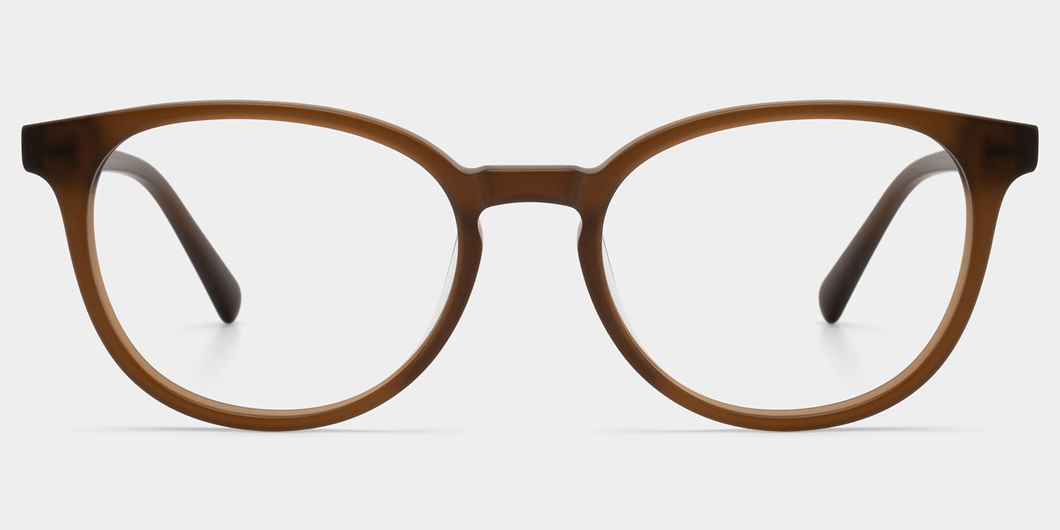 Allison Matte Brown Round Glasses for the Female | ZEELOOL0