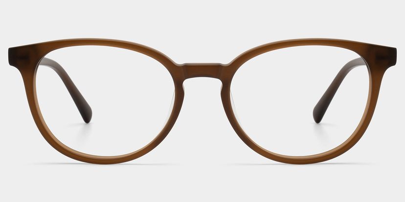 Allison Matte Brown Round Glasses