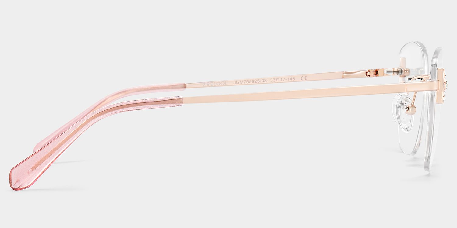 Jaxon Rimless Pink Rectangle Eyeglasses for Women | ZEELOOL4
