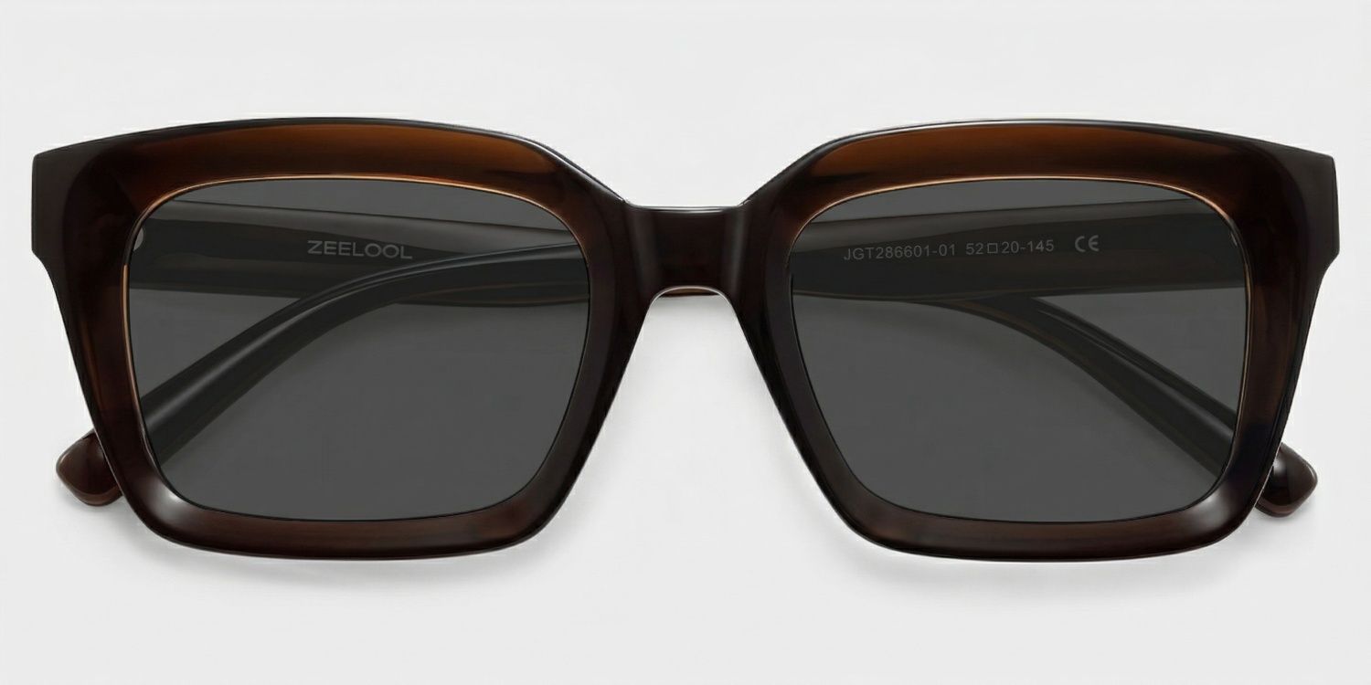 Marley Sepia Glasses / Dark Brown Rectangle Glasses | ZEELOOL1