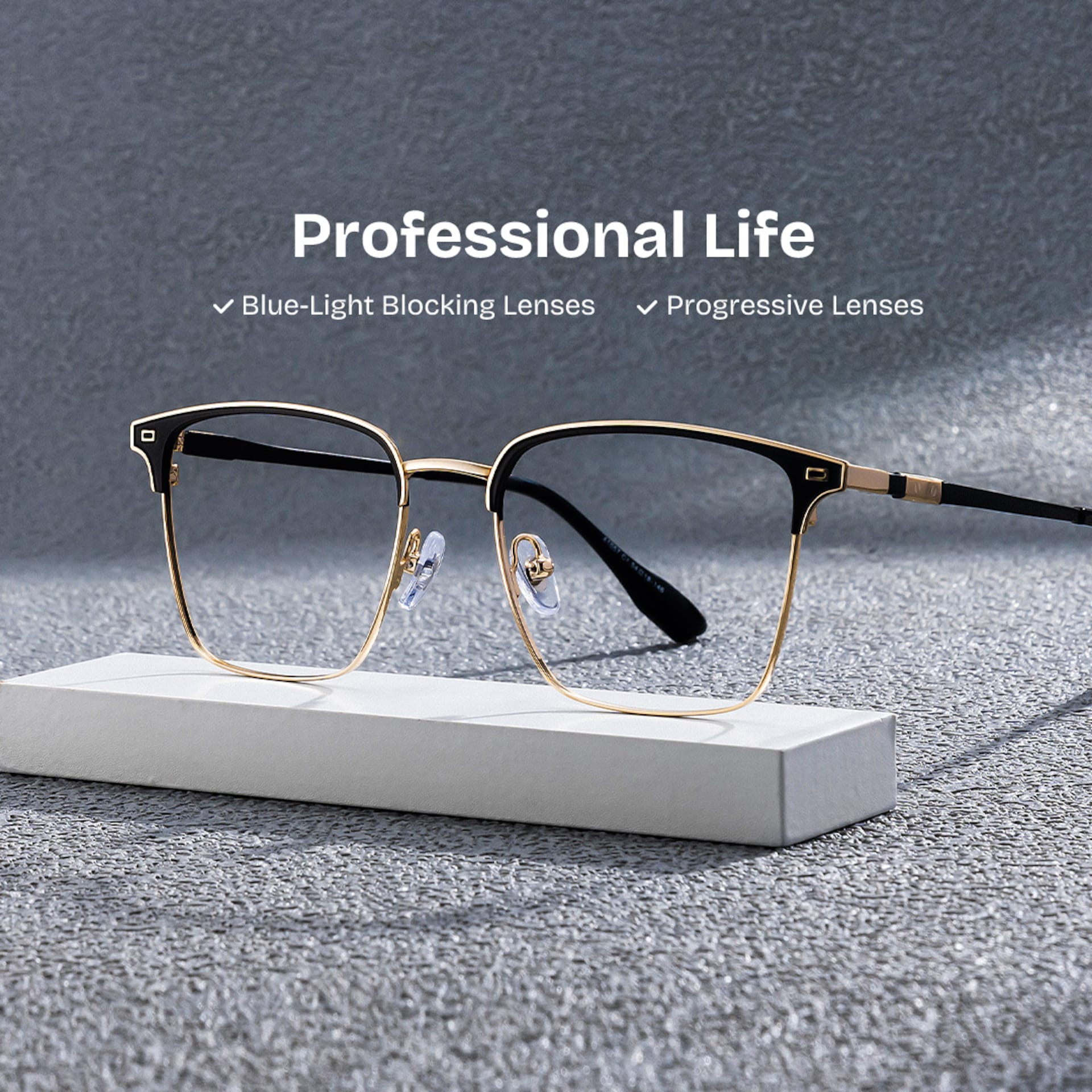 Dawson Black Rectangle Prescription Glasses | Zeelool0