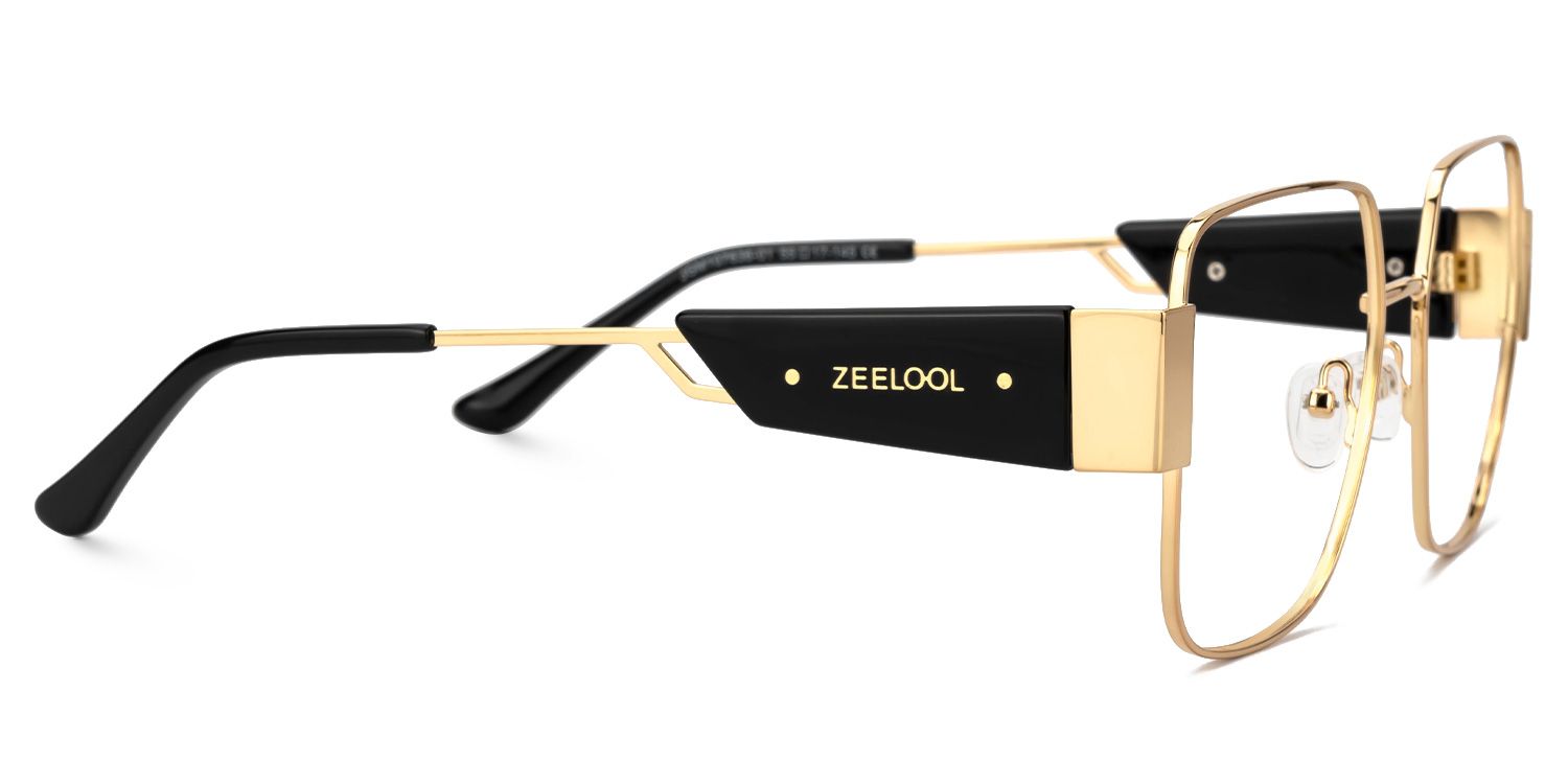 Porsha Designer Eyeglasses in Square Gold Frame2