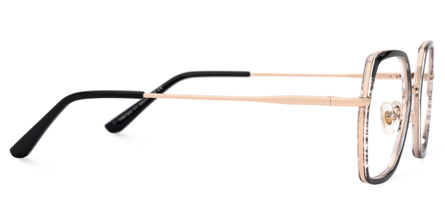 Geometric Nefisa Black Color Frame Glasses | ZEELOOL Canada2