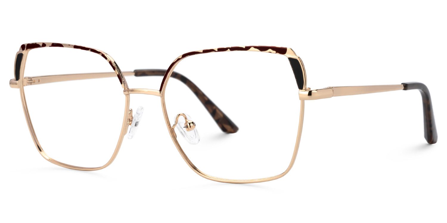 Shayla Metal Square Tortoise Frame Glasses | Zeelool1