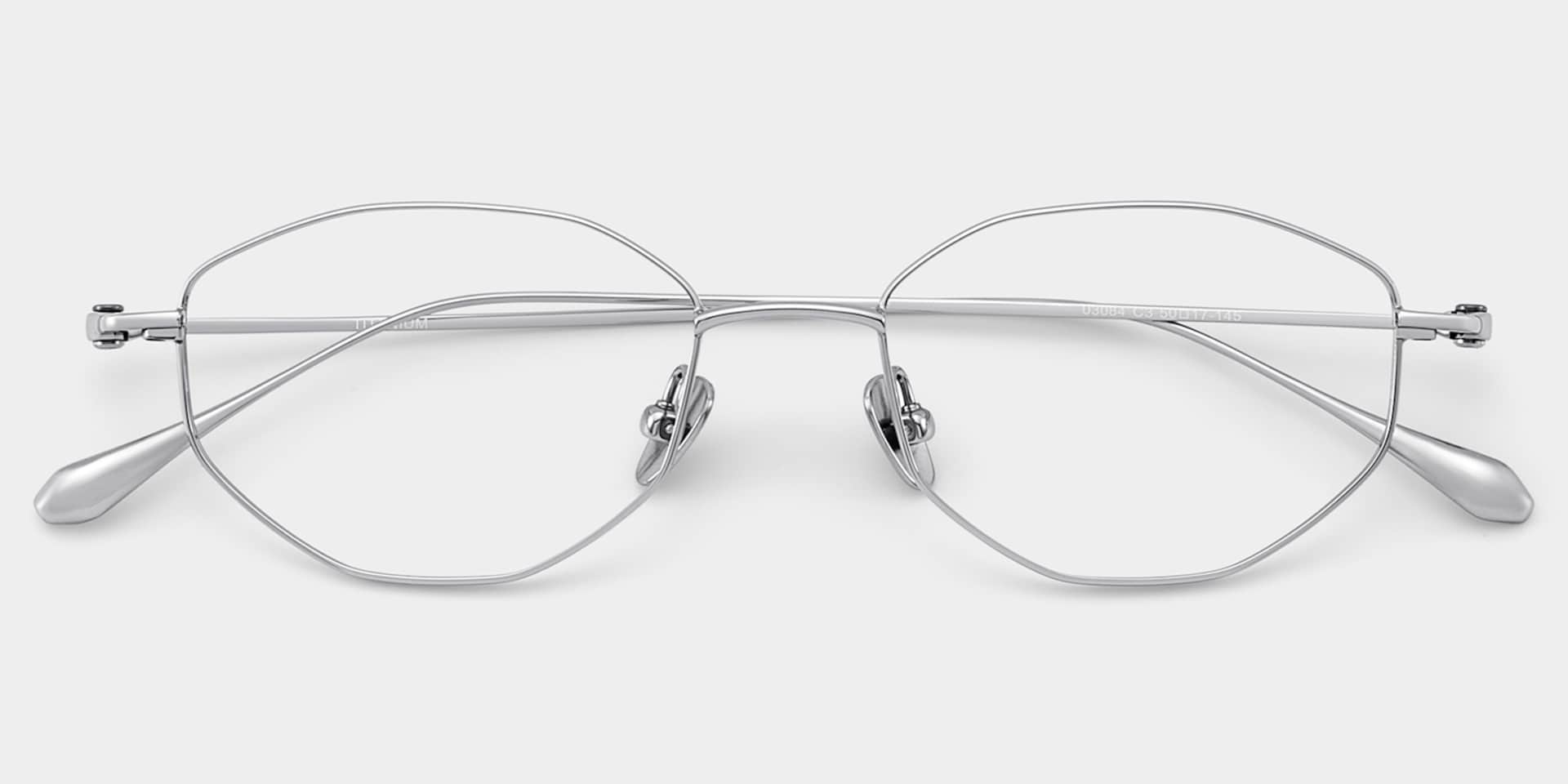 Everett Silver Frame Glasses with Geometric Frame Online |  ZEELOOL5