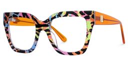 Ruby Leopard Print Square Glasses2