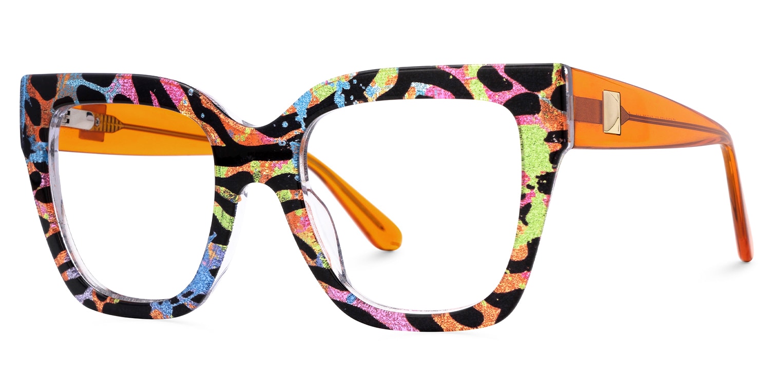 Ruby Square Leopard Print Glasses2