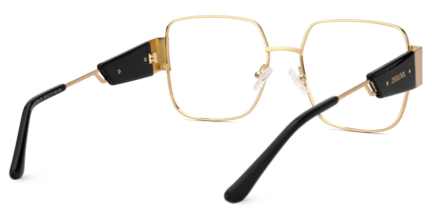 Porsha Designer Eyeglasses in Square Gold Frame3