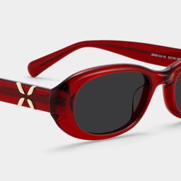 Catherine Red Oval Glasses4