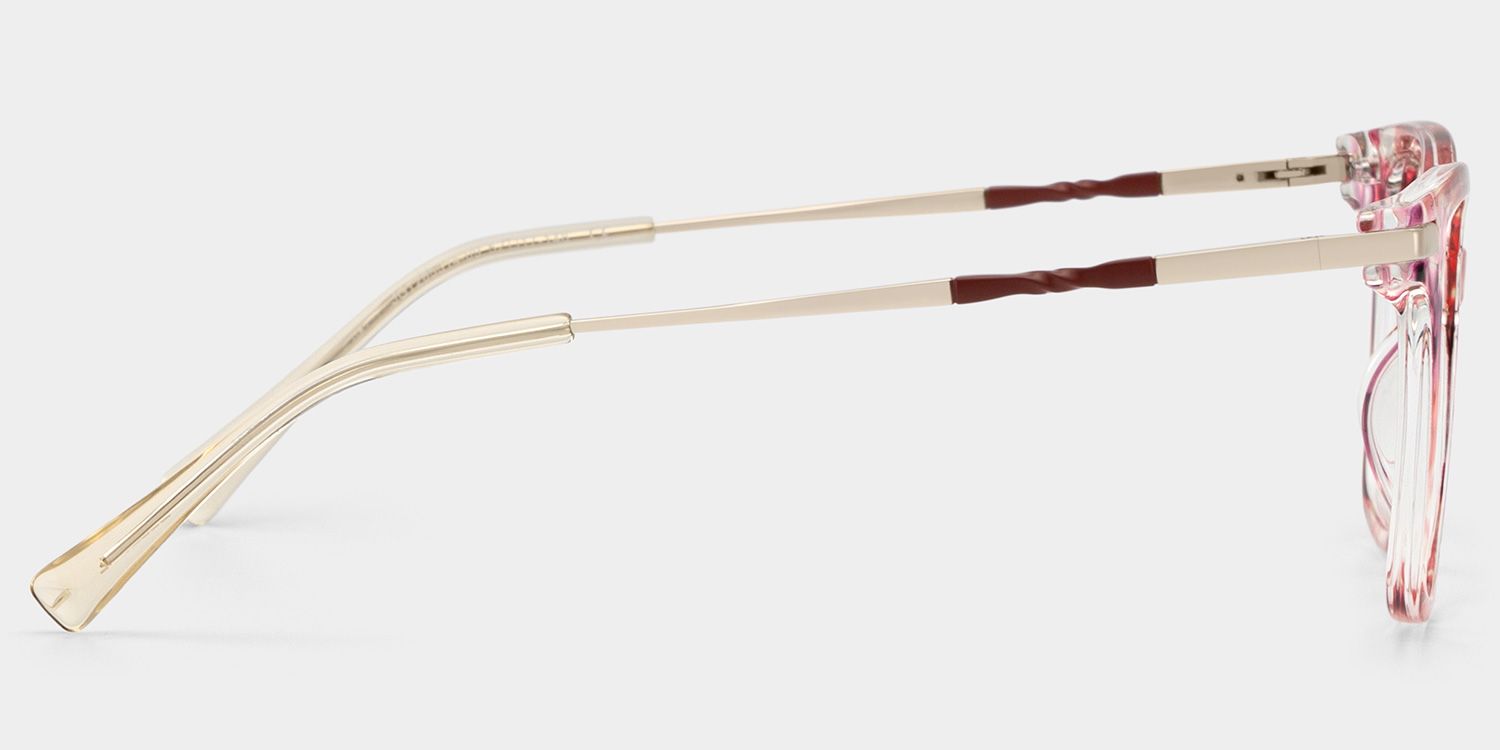 Jacqui Pink Flower Tortoise Square Glasses Frames | ZEELOOL4