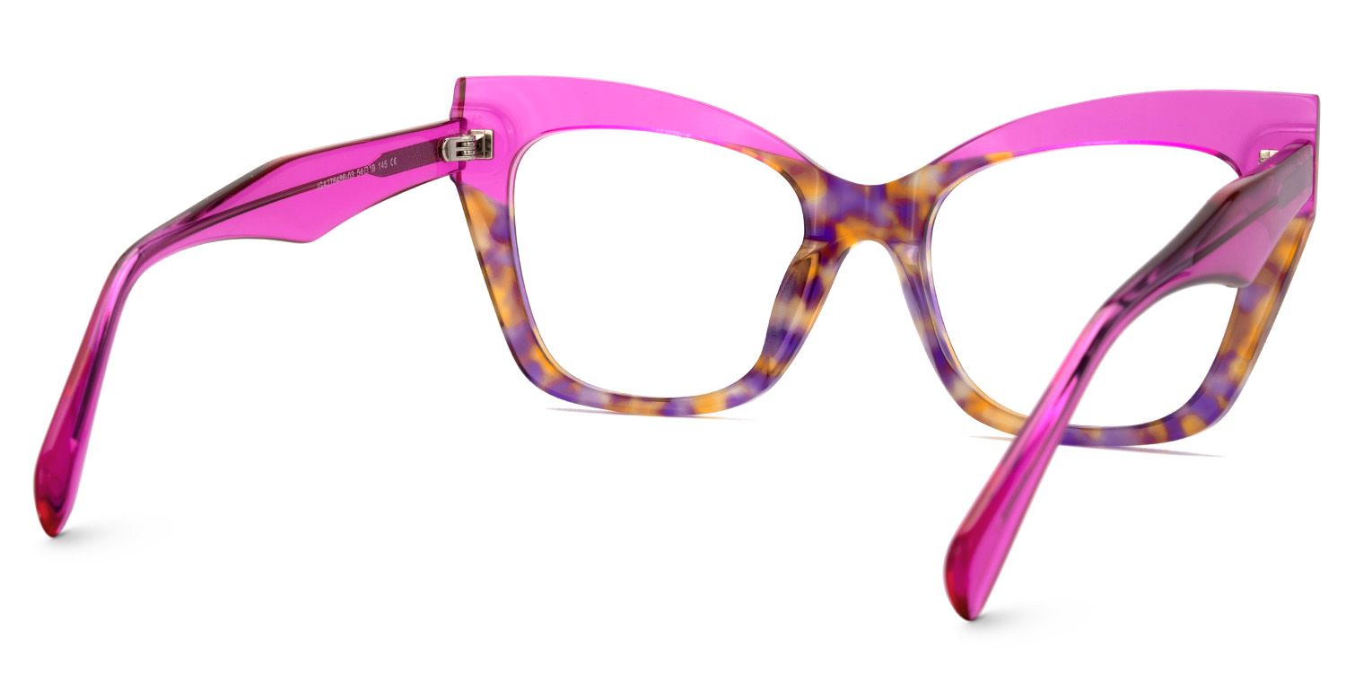 Conrad Purple and Tortoise Glasses in Cateye Wide Frame Design3