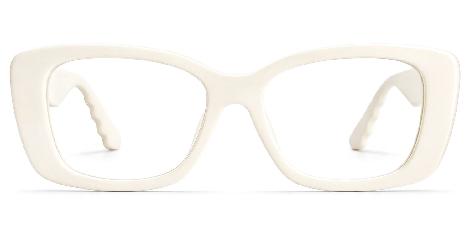 Hannah White Rectangle Frame Eyeglasses | ZEELOOL
