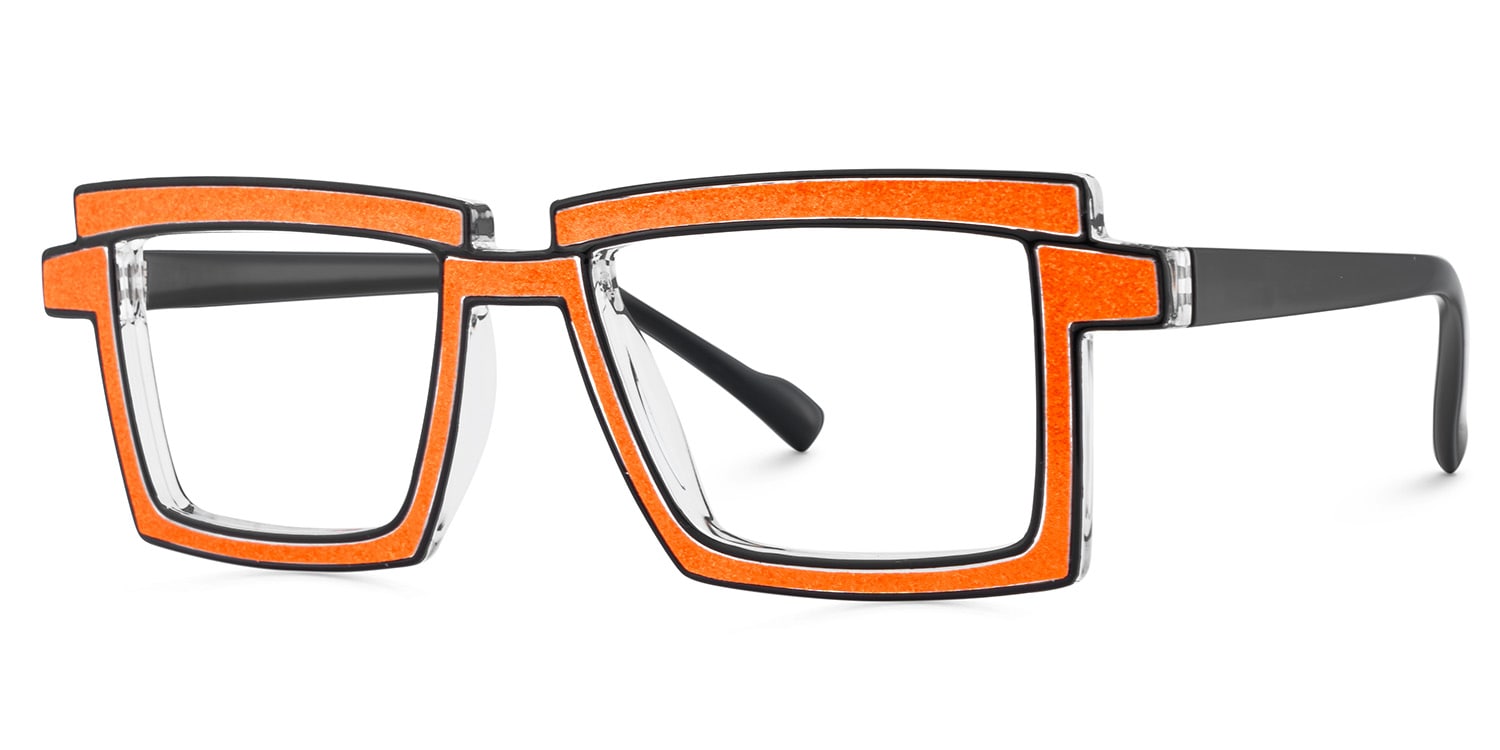 Zephyr Rectangle Orange Glasses3