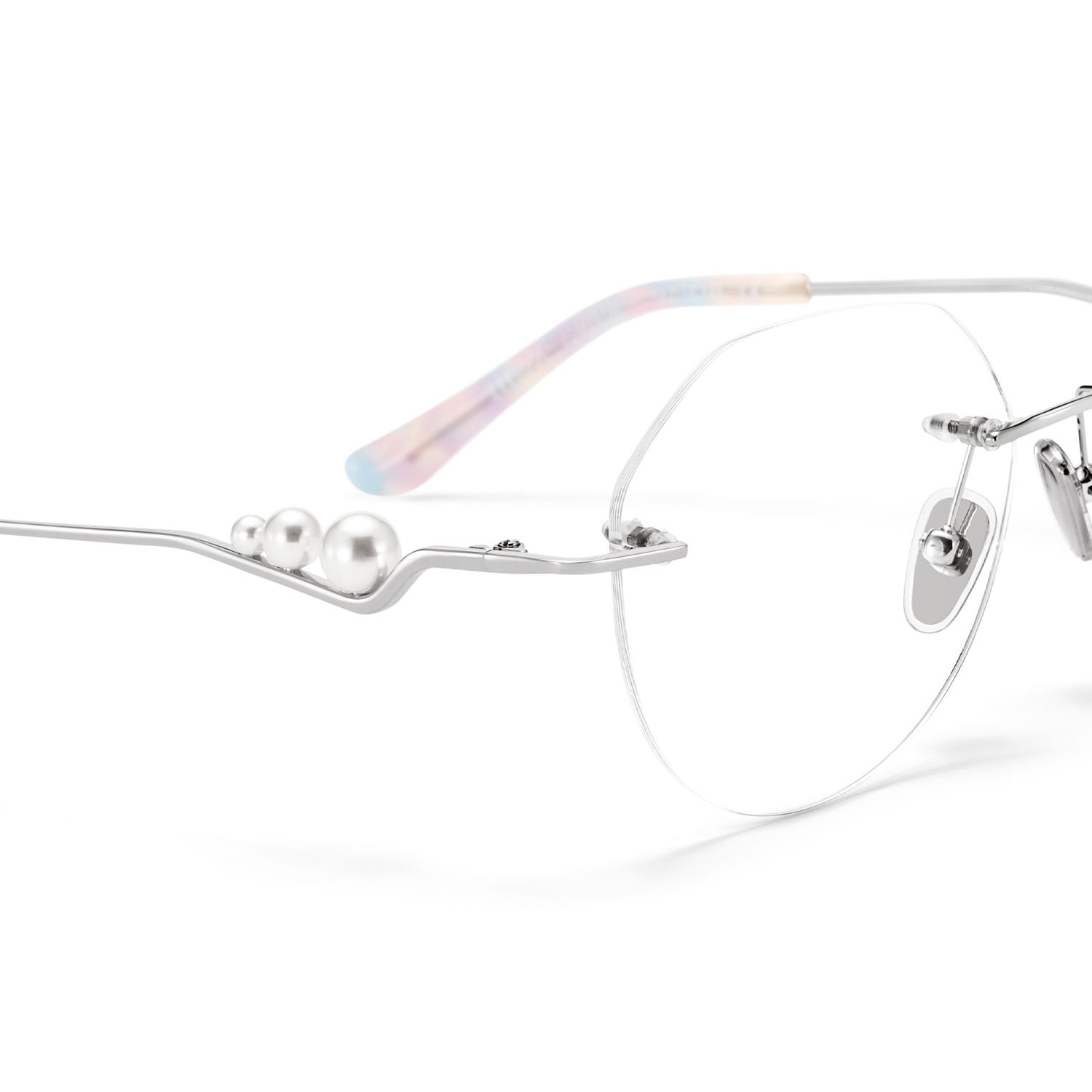 Wyatt Eyeglasses in Geometric Silver Frame | Zeelool4