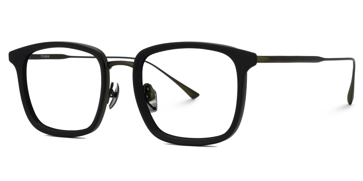 Gonzales Titanium Black Frame Glasses with Square Shape | Zeelool1